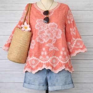 SOLITAIRE EMBROIDERED ROMANTIC BOHO TOP